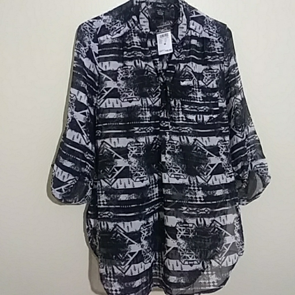 Rue21 Aztec chiffon blouse